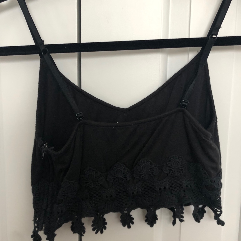 Super Soft Black Cropped Tank Top - Picture 2 of 2